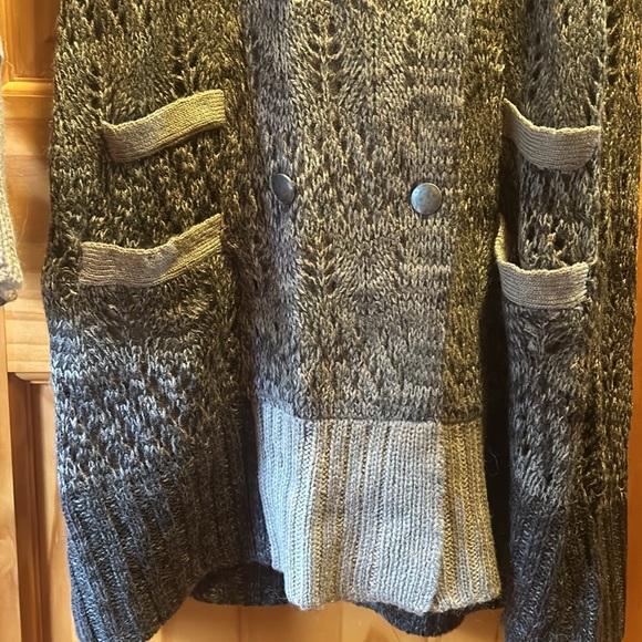 BLACK SWAN - Wool Plaid, Knit Button Up Shacket - Picture 4 of 8